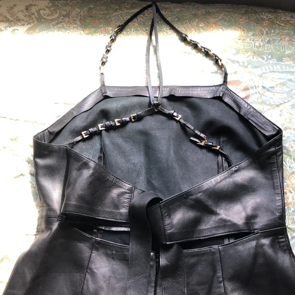 Prada Buttery black leather dress - Picture 3 of 11